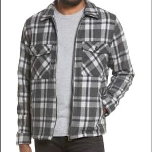 BLANKNYC Plaid Flannel Shirt Jacket In Silver Fox NWT Men’s Size Small.